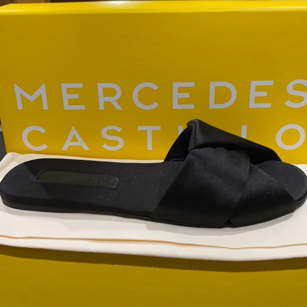 Mercedes Castillo satin sandal slides